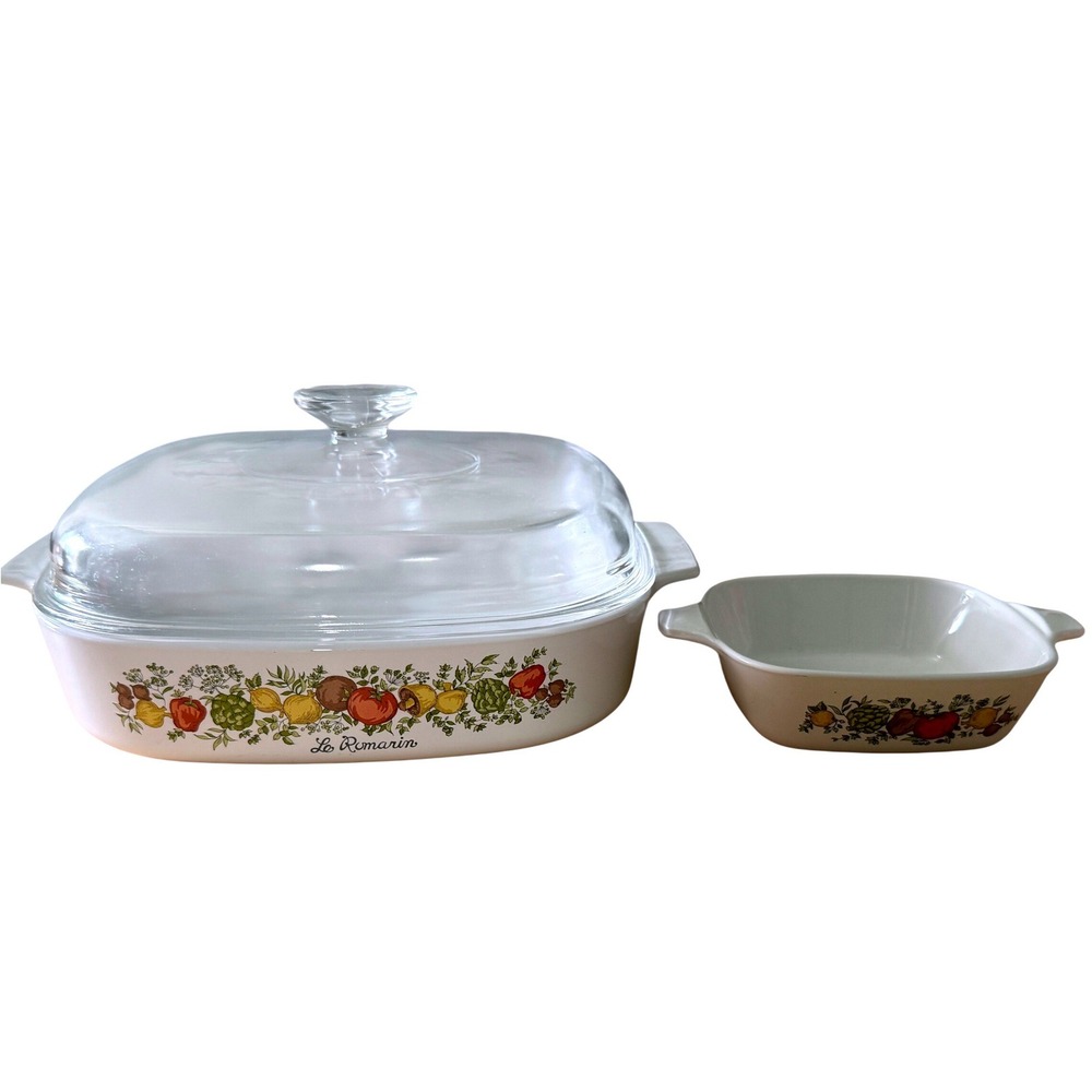 Corning Ware Casserole Set Spice of Life Le Romarin Vintage Grandmacore